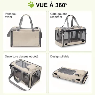 ZENITHMIND Transport pour Chat et Petit Chien (Beige Avoine)