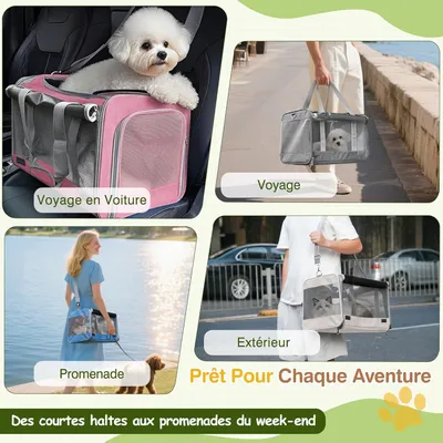 ZENITHMIND Transport pour Chat et Petit Chien (Beige Avoine)