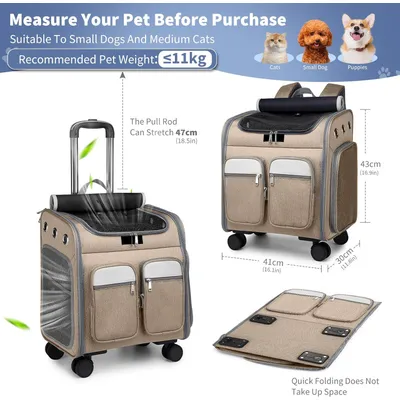 ZENITHMIND Dos de Transport pour Chat avec Roues