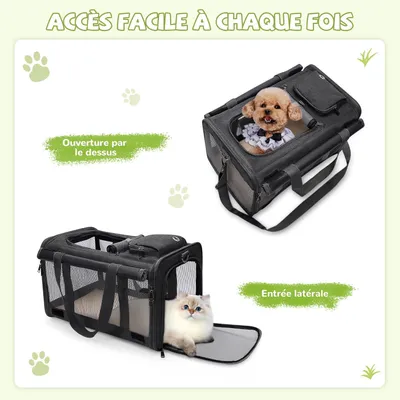 ZENITHMIND Transport pour Chat et Petit Chien(Noir Classique)