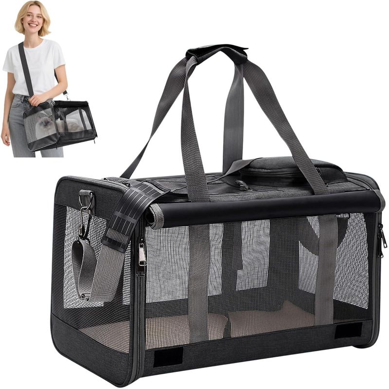 ZENITHMIND Transport pour Chat et Petit Chien(Noir Classique)