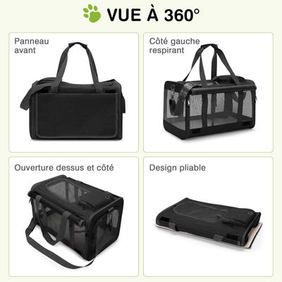 ZENITHMIND Transport pour Chat et Petit Chien(Noir Classique)