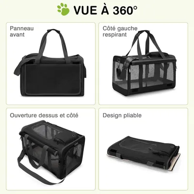 ZENITHMIND Transport pour Chat et Petit Chien(Noir Classique)