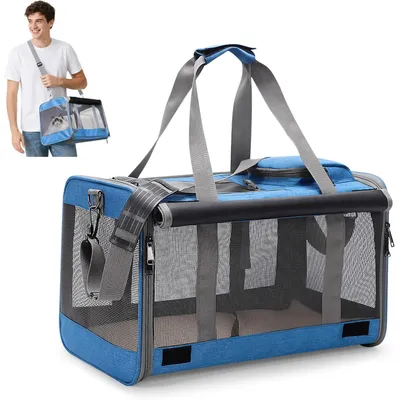 ZENITHMIND Transport Pliable pour Chat et Petit Chien Bleu Ciel