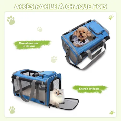 ZENITHMIND Transport Pliable pour Chat et Petit Chien Bleu Ciel