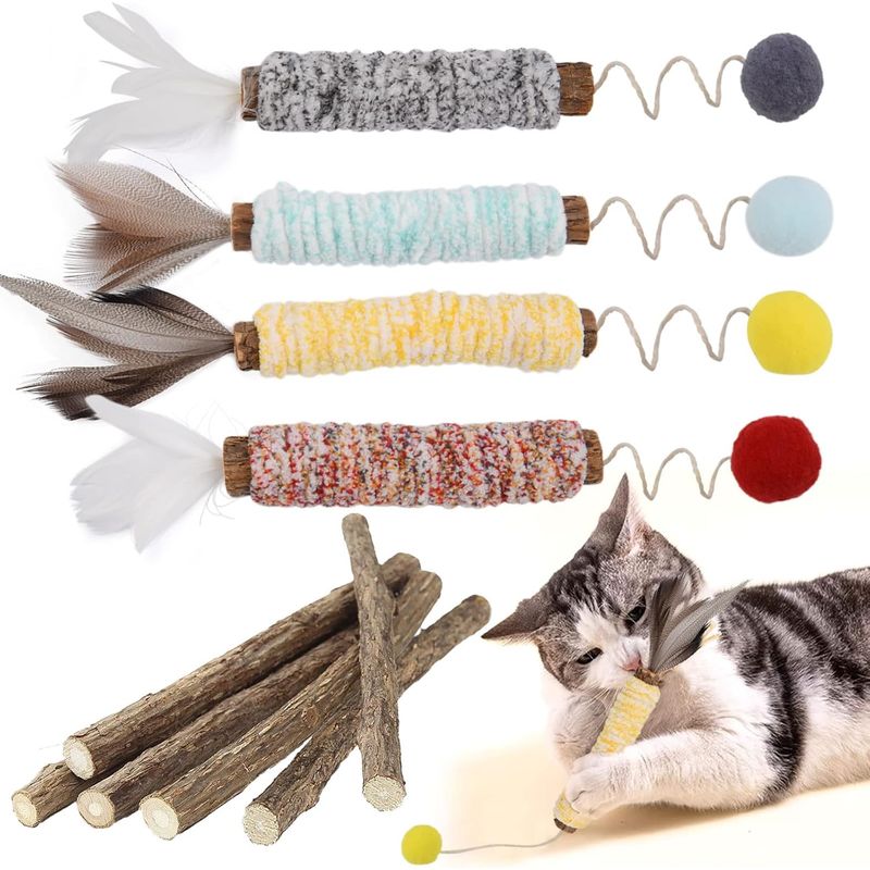 LovuPet Bâtonnets Herbe à Chat, Bâtonnets à Mâcher Baton Chat Jouets