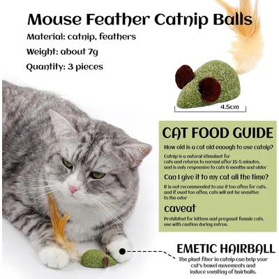 LovuPet 3 Pièces Boule Herbe a Chat, Jouet Chat Comestibles pour Chat