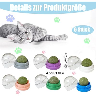LovuPet Lot de 6 boules à chat-Brossez les dents de votre chat
