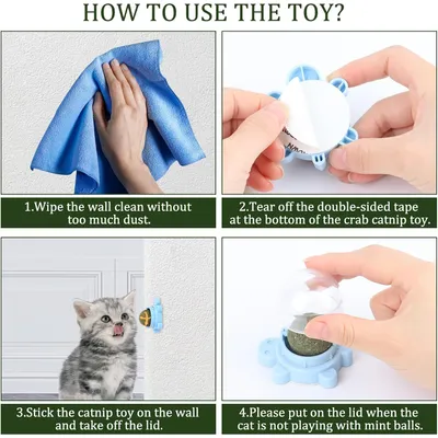 LovuPet 3 Pièces Boule Herbe a Chat,360 Degrés Boule d'herbe à Chat(Tortue)