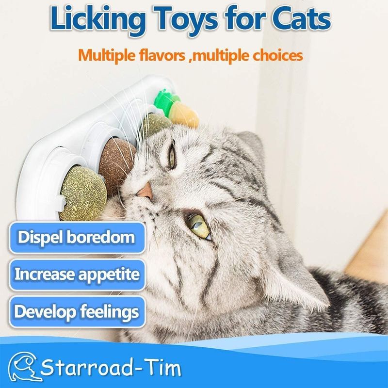 LovuPet Boules à Herbe à Chat pour Chats,Jouet Herbe a Chat Boules à Lécher