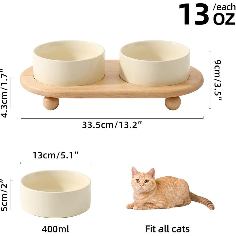 ZENITHMIND Bol en céramique haute pour nourriture et eau pour chat