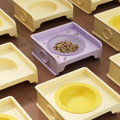 ZENITHMIND Bol de Nourriture pour Animaux de Compagnie Pet Cube