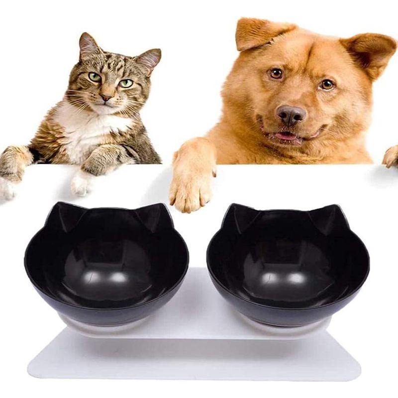 ZENITHMIND Inclinable Support Gamelle Chat,Antidérapant Bols pour Chat