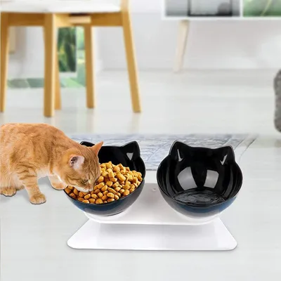 ZENITHMIND Inclinable Support Gamelle Chat,Antidérapant Bols pour Chat
