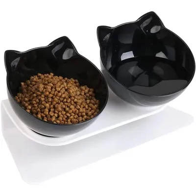 ZENITHMIND Inclinable Support Gamelle Chat,Antidérapant Bols pour Chat