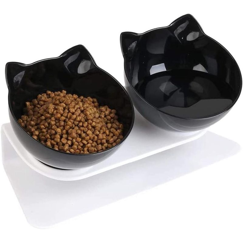 ZENITHMIND Inclinable Support Gamelle Chat,Antidérapant Bols pour Chat