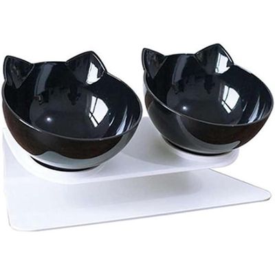 ZENITHMIND Inclinable Support Gamelle Chat,Antidérapant Bols pour Chat