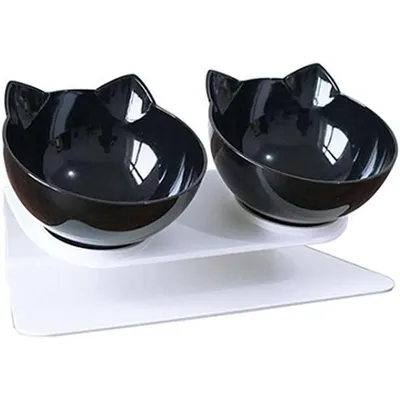 ZENITHMIND Inclinable Support Gamelle Chat,Antidérapant Bols pour Chat