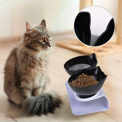 ZENITHMIND Inclinable Support Gamelle Chat,Antidérapant Bols pour Chat