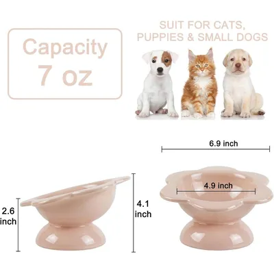 ZENITHMIND Bol haut chat en céramique, incliné à 15°