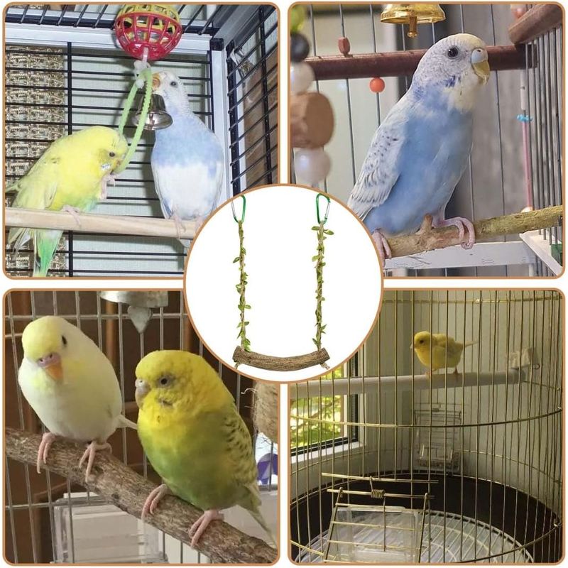 LovuPet Balançoire en Bois pour Perroquet
