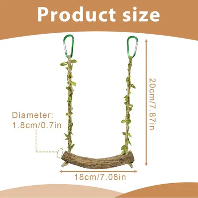 LovuPet Balançoire en Bois pour Perroquet