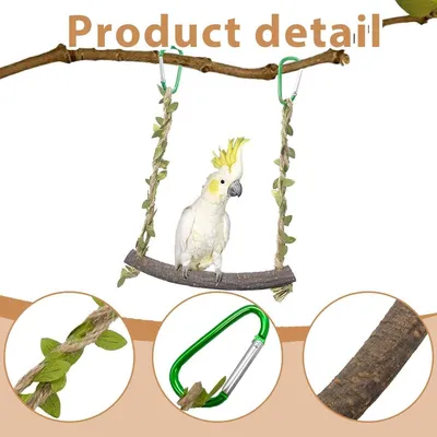 LovuPet Balançoire en Bois pour Perroquet