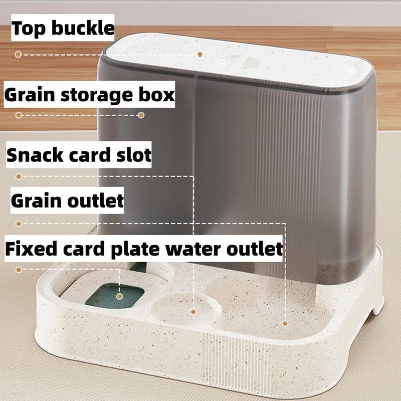LovuPet Distributeur Croquettes Chat,2 en 1 mangeoire avec Fontaine à Eau