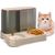 LovuPet Distributeur Croquettes Chat,2 en 1 mangeoire avec Fontaine à Eau