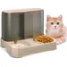 LovuPet Katzenfutterspender, 2-in-1-Futterautomat mit Trinkbrunnen