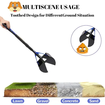 LovuPet Ramasse-crottes portable pour chiens et chats de manche pliable