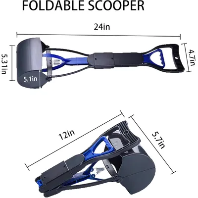 LovuPet Ramasse-crottes portable pour chiens et chats de manche pliable