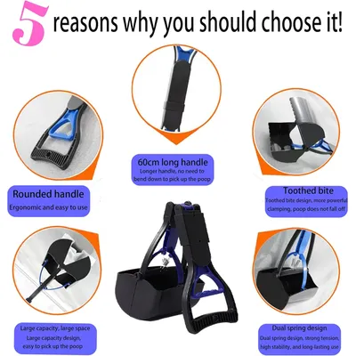 LovuPet Ramasse-crottes portable pour chiens et chats de manche pliable