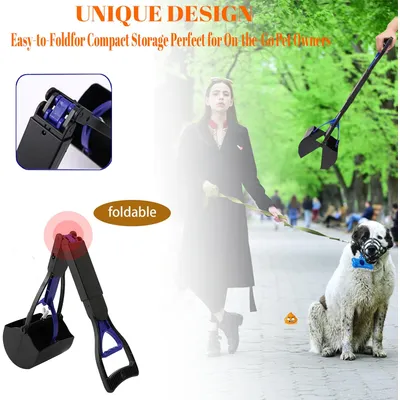 LovuPet Ramasse-crottes portable pour chiens et chats de manche pliable