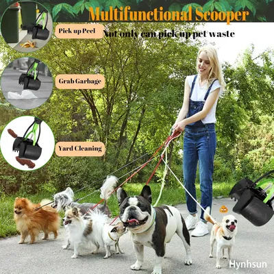 LovuPet Ramasse-crottes portable pour chiens et chats de manche pliable