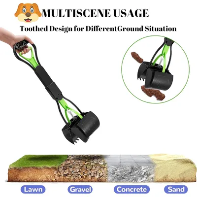 LovuPet Ramasse-crottes portable pour chiens et chats de manche pliable