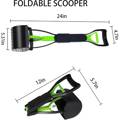 LovuPet Ramasse-crottes portable pour chiens et chats de manche pliable