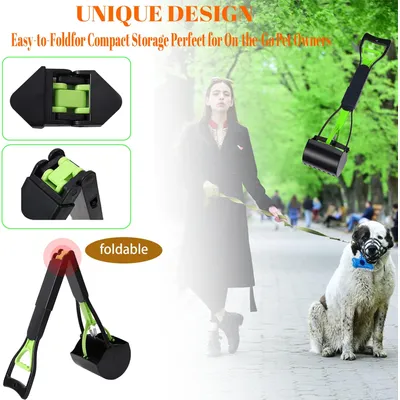 LovuPet Ramasse-crottes portable pour chiens et chats de manche pliable