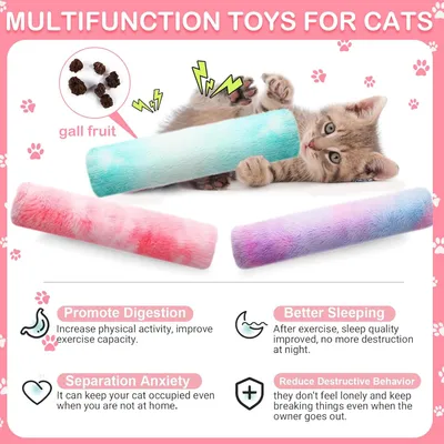 LovuPet 3 Pcs Jouet Chat en Peluche à Chat Peluches d'herbe à Chat Séchée