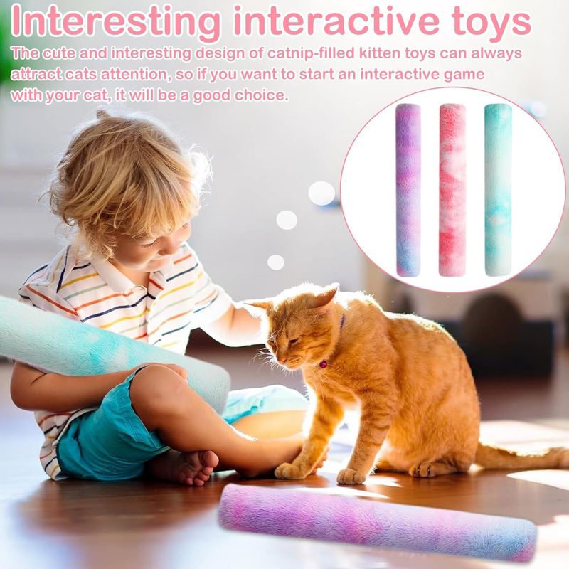 LovuPet 3 Pcs Jouet Chat en Peluche à Chat Peluches d'herbe à Chat Séchée