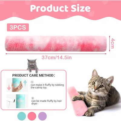 LovuPet 3 Pcs Jouet Chat en Peluche à Chat Peluches d'herbe à Chat Séchée