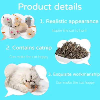 LovuPet Lot de 18 jouets en peluche à l'herbe à chat,Teeth Cleaning Jouet