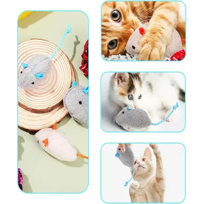 LovuPet Lot de 18 jouets en peluche à l'herbe à chat,Teeth Cleaning Jouet