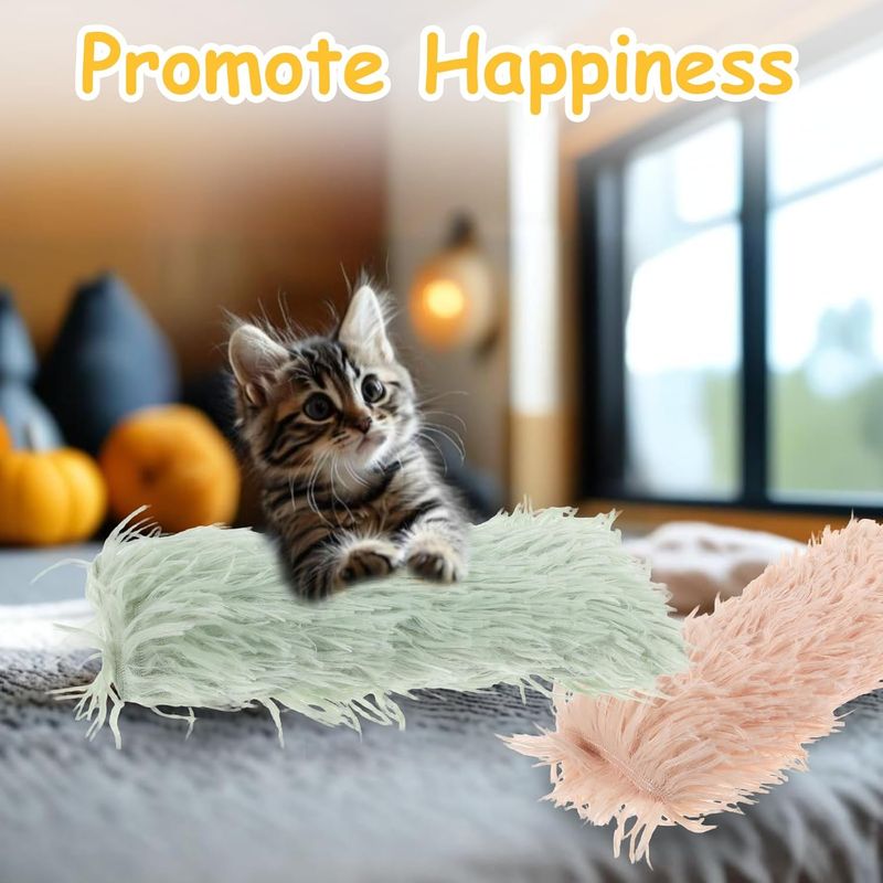 LovuPet 2 coussins à l'herbe à chat,doux et résistant, avec son froissé