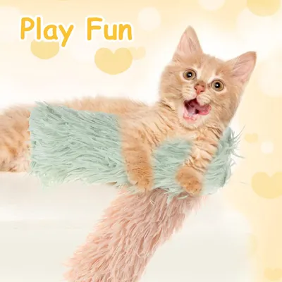 LovuPet 2 coussins à l'herbe à chat,doux et résistant, avec son froissé