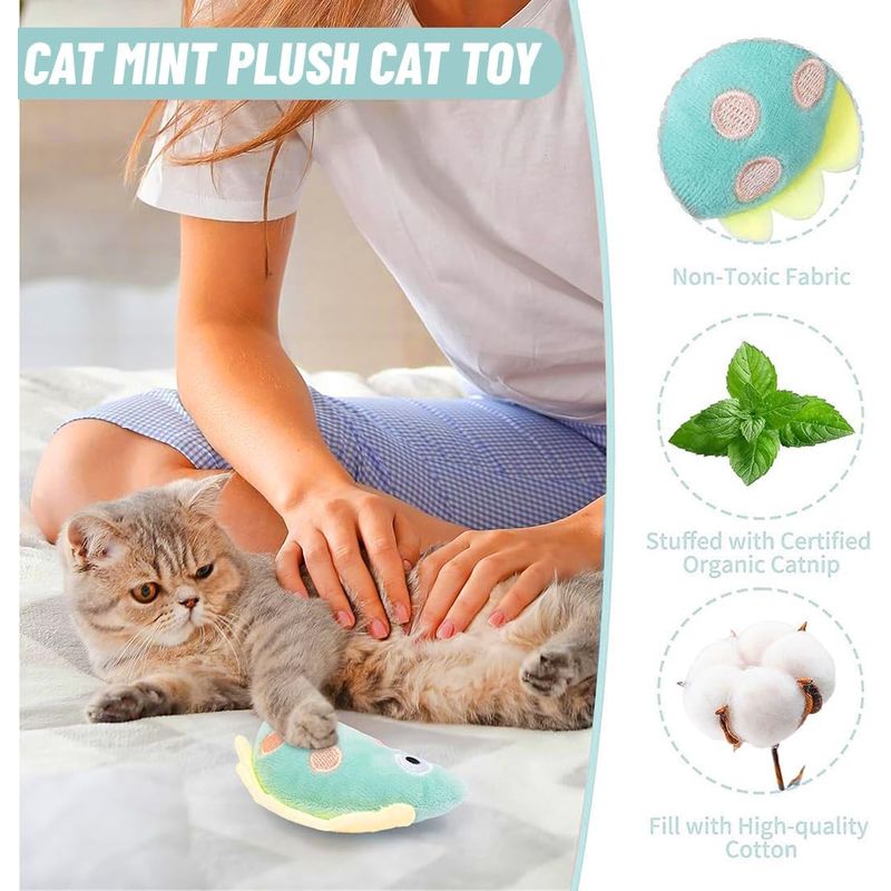 LovuPet 5 Pièces Jouet chat Herbe à Chat, Peluche pour Chat Jouets
