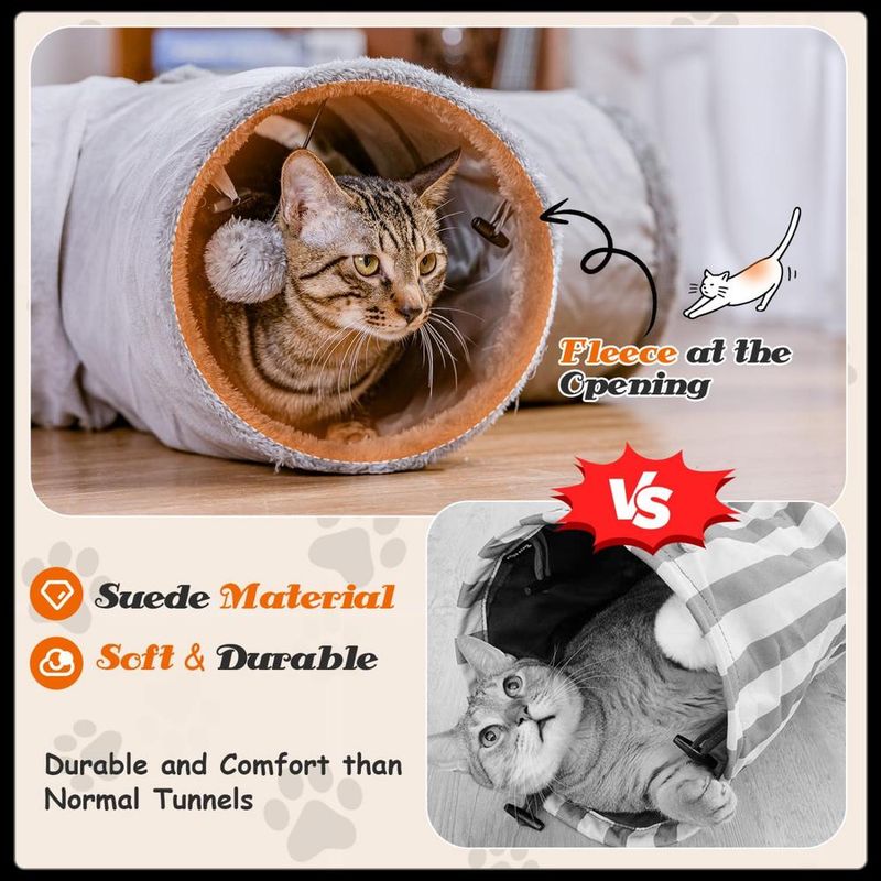 ZENITHMIND Tunnel de chat pliant de 3 voies avec 1 boule de jouet de chat