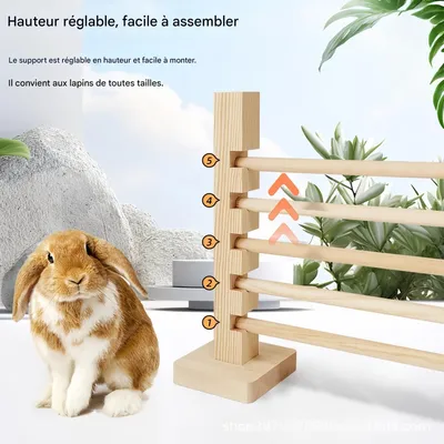 FurryFusion Barre de saut en bois pour petits animaux