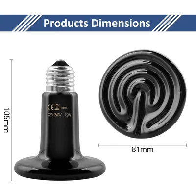 ZooVenture Lot De 2 Ampoules Céramiques Chauffantes E27 pour Petits Animaux