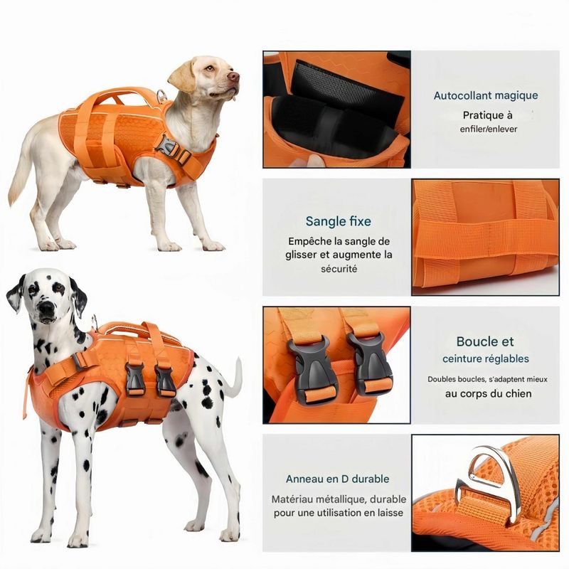 FurryFusion Gilet de sauvetage pour chien